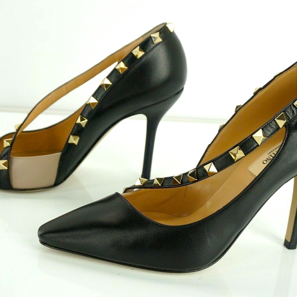 VALENTINO Leather Rockstud D'orsay Strappy Pumps - Picture 3 of 11